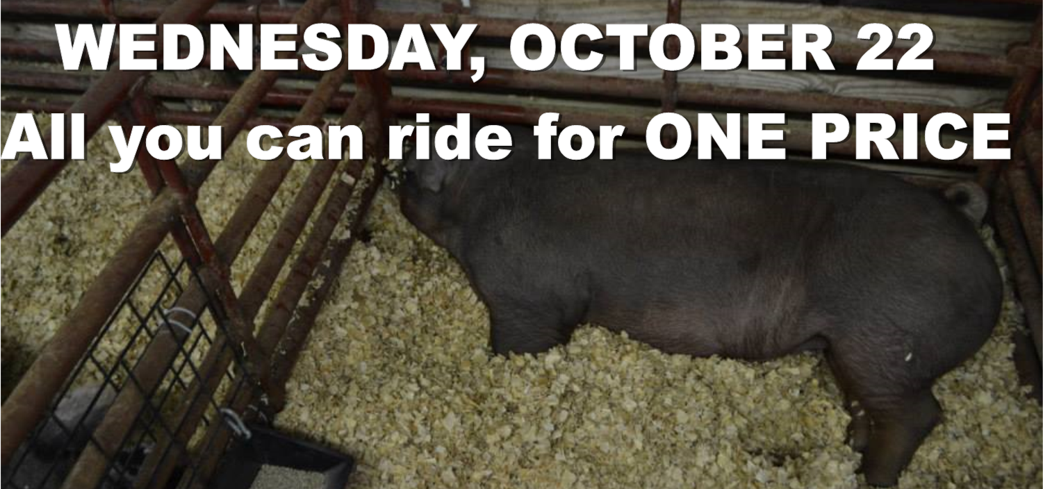 You are currently viewing WEDNESDAY, OCTOBER 22 – All you can ride for ONE PRICE