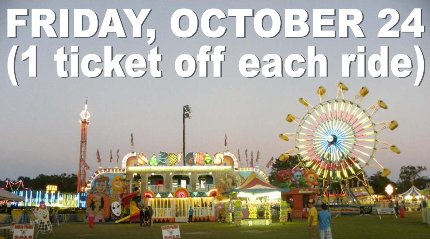Read more about the article FRIDAY, OCTOBER 24 (1 ticket off each ride)